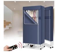 Clothes Drying Racks, Intelligent Constant Temperature Multi-Speed Dry Soon Heated Airer, Touch Screen Foldable Dry Soon Heated Airer for Home Use,Blue