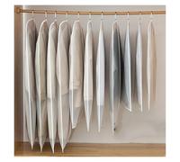 clothes dust bag 10pcs Dust proof Garment Protector Cover Bag Fully Enclosed Clothes Cover with Zipper Clothes Bags Hanging sturdy Clothes Storage Bag(1PC zipper,60x120cm)