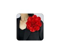 Clothes flower brooch, oversized rose-shaped delicate and elegant brooch, suitable for women's party, dance, clothing, accessories, jewelry gifts ((Red))