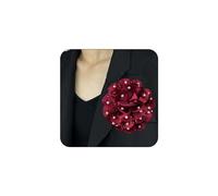 Clothes flower brooch, oversized rose-shaped delicate and elegant brooch, suitable for women's party, dance, clothing, accessories, jewelry gifts ((P-red))