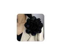 Clothes flower brooch, oversized rose-shaped delicate and elegant brooch, suitable for women's party, dance, clothing, accessories, jewelry gifts (Black)