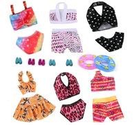 Clothes for 11.5 inch Dolls, Lance Home 5sets Swimwear Bikini Bathing Clothes+5pairs Shoes+2pcs Swimming Rings for 29cm Girl Dolls Xmas Gift, Random Style (12pcs)