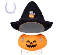 Clothes for 17cm/15cm (5.9"/6.7") Doll, Halloween Pumpkin Outfit, Cute Doll Accessories with Pumpkin Clothes, Witch Hat and Anti-Theft Key Ring Coil (Pumpkin)