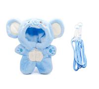 Clothes for 17cm Doll, Premium Handmade Cute Fluffy Elephant Bag Style 2 Piece Set Including Clothes and 49 inch Adjustable Hanging Rope High-End Fashion Outfit with Accessories for Display - Blue
