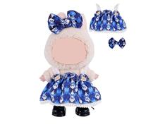 Clothes for 17cm Doll, Skirt Set for Dolls, 2 Piece Set Bow Tie Skirt Outfit Premium Fashion Cute Dress for 17cm Dolls Accessories (NO Doll) (Dark Blue)
