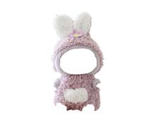 Clothes for 17cm Dolls, Accessories for 17cm Doll, Clothes Set for Doll, Stylish Adorable Rabbit Shape 2 PCS Set Hat Clothes for Dolls Accessories (No Doll) (Rabbit-Purple) Tyj906 (Purple, 17cm)
