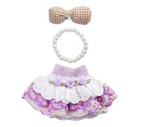 Clothes For 17cm Dolls and Plush Toys, Sweet Dress with Faux Pearl Necklace Dolls Dress No Bow, & Up Accessories, Skirt