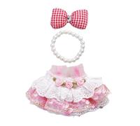 Clothes For 17cm Dolls and Plush Toys, Sweet Dress with Faux Pearl Necklace No Skirt Up Bow, Accessories, Dress & Dolls