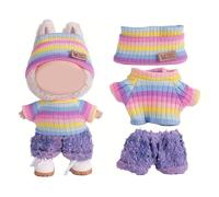 Clothes for 17cm Dolls(NO Doll) for 16cm Doll Outfits with Accessories Suit for Cute Stylish Dress Up Set Purple Pants