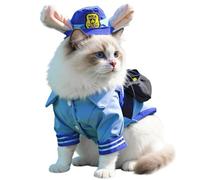 Clothes for Cats | Cosplay Outfit Officer Rabbit Theme for Kittens, Costume for Small Dogs, Masters and Animal Friends, Party Birthday, Halloween, Christmas, Carnival, Travel