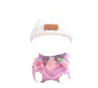 Clothes for Labubu Dolls Accessories, Kawaii Outfit BB Pants Set 3 Pieces Suitable for 15cm 17cm La bubu Doll, Stylish Doll Clothing Set Replacement Compatible with Labubu Keychain Pink (No Doll)