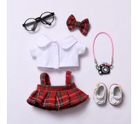 Clothes for Dolls Accessories, Kawaii Outfit Skirt Set 6 Pieces Suitable for 15cm 17cm Doll, Stylish Doll Clothing Set Replacement Blue (No Doll)