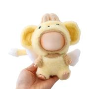 Clothes for Dolls Accessories, Stylish Kawaii Angel Monkey Overalls Outfit Set 2 Pieces Suitable for 15cm 17cm Doll , Doll Hat Clothing Set Replacement Yellow