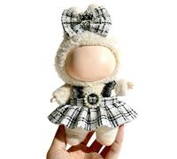 Clothes for LABUBU 17cm Doll (NO Doll), Outfit for LABUBU, Dress and Hairpin Set for LABUBU Dress Up, Fashion and Premium Dolls Accessories for LABUBU (Style A)
