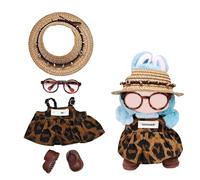 Clothes for Labubu, Handcrafted Set for Labubo Clothes 15cm/17cm Doll, Premium Doll Outfit with Accessories, 4 Piece Stylish Doll Clothes for Labobo Accessories