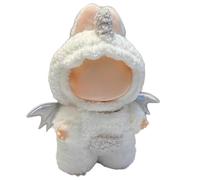 Clothes for Labubu Little Angel Set - Soft Fabric,Heavenly Style with Wings,Perfect for 17cm Standing Dolls(No Doll) (White)