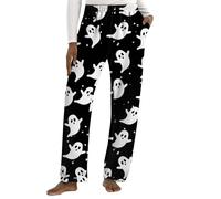 Clothes for Women Halloween, Women's Pyjama Pants Pyjamas Bottoms Wear Women Flannel Halloween Cute Printed Loungewear Matching Pjs Couples Trousers Elastic Waisted Indoor and Outdoor Thermal Costume