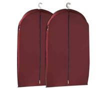 Clothes Garment Covers Bag, 2 Pack Suit Bags, Garment Covers with Side Clear Window, Clothes Storage Bag(Red,100cm/39in)