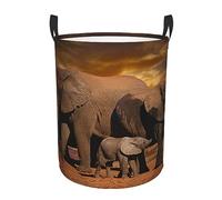 Clothes Hamper African Elephant Laundry Basket Waterproof Round Clothes Storage Baskets Storage Round Laundry Hamper For Home Bedroom Dirty Clothes S