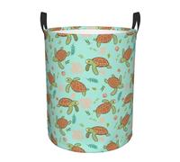 Clothes Hamper Cute Turtle Laundry Basket Collapsible Washing Basket Waterproof Round Laundry Hamper For Dirty Clothes Room Bedroom M