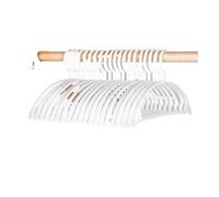 Clothes Hanger Household Hanger Arc Design Plastic Wide Shoulder Semi-circular Hanger Seamless Hanging Organizer Horse(BY-White,20 Pieces)