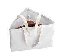 Clothes Hanger Organizer Holder for Space Saving, Hanger Triangle Storage Bag with Handles for Closet Tidier Laundry Rooms Wardrobe Drying Rack, Waterproof Portable Stacker Container (White)