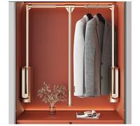 Clothes Hanger Rail For Cabinet Soft Return, Pull-down Clothes Rail, Liftable Clothes Rail, Width Adjustable Clothes Drying Rack Hydraulic Buffer Wardrobe Track, Space Saving, Load 30kg(890-1200mm)