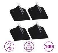 Clothes Hanger Set 100x Black Velvet 44.5cm ABC Plastic Zinc Alloy Rotating Hook