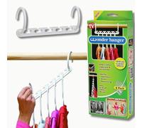 Clothes Hanger Space Saver Wonder Plastic Magic Closet Clothes Organizer Hook, Magic Hanger, Set of 8 Space-Saving Coat Multifunctional Hangers, White