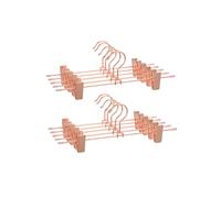SONGMICS Metal Clothes Hanger 31 cm 2 Non-Slip Clips for Skirts, Trousers, Underwear, Sturdy Hangers, Space Saving Rust-Proof 360° Rotation Pack of 10 CRI46R-10