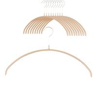 Clothes hangers, 10 pieces, space-saving and non-slip top hangers for T-shirts and sweaters, 360° rotatable, anti-slip coating, 40 cm, latte