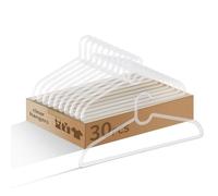 Clothes Hangers 30 Pack, 16" Heavy Duty Coat Hanger, Clear Acrylic Hangar, Non-slip Short Neck Hanger for Closet, Space Saving Slim Thin Perchas for Adult Suit, T-shirt, Jacket, Dress, Blouse Clothing
