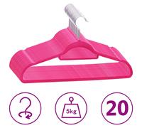 Clothes Hangers pink velvet 44.5x0.6x23.5cm plastic zinc alloy 20pcs non-slipbar