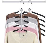 Clothes Hangers Space Saving Shirt Organizer, Non Slip Multi Shirt Hangers for Closet with Foam Padded Closet Organizers and Storage for Sweater Hoodie Blouse Coat Dress Short Black 2 Pack