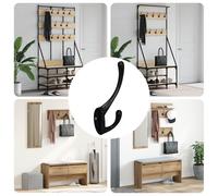 Clothes Hook 346pc Black Zinc Alloy 102 x29 x47mm Compact Wall Mount for Hallway