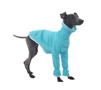 Clothes Italian Greyhounds Clothes Spring/Summer Outfit Pullover Whippet Pajamas Princess Style Two-Legged Turtleneck Bedlington Dog Shirt boy girl(Blu,Lagre)