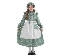 Clothes Kids Outfits European Manor Prairie Dress with Apron Historical Costume for Girls Toddler Kids Attire