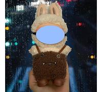 Clothes laabu Clothes Plush Sitting Party one, Two or Three Generations of Replacement Skirt Set, Suitable for 17CM，Only Clothes, not Shoes Included (Brown Velvet Bear (Jumpsuit + Jewelry))