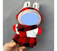 Clothes laabu Clothes Plush Sitting Party one, Two or Three Generations of Replacement Skirt Set, Suitable for 17CM (Winter Love Song (Headdress + Top + Skirt + Scarf))