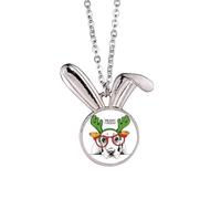 Clothes Lovely Dog Watercolor Illustration Rabbit Necklace Pendant Bunny Animal Jewelry Gift