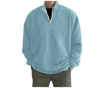 Clothes Men Zip Up Hoodie Jumpers 21St Birthday Gifts for His Climbing Mens Simple Casual Loose Hoodless Oversize Zipper Solid Stand Collar Hoodless Pullover Sweater Coat Top Clearance Store