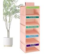 Clothes Organizer for Kids - Five-Tiered Clothing Organization and Storage - Hangable Clothes Organizer | for School Classroom Dorm Home Closet Wardrobe Door Baby Teen Girls Men Adults
