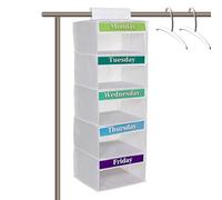 Clothes Organizer for Kids,Five-Tiered Clothing Organization and Storage | Weekly Clothes Organizer,for Children's Room Home Closet Wardrobe Door School Classroom Dorm Baby Teen