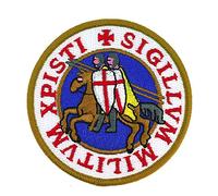 Clothes Patch with Knights Templars Xpisti Sigillum Militum 7cm | Highly Adhesive | Patch Stickers to Decorate Your Clothes | Easy to Apply