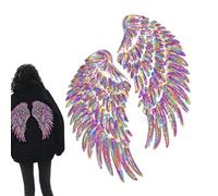 Clothes Patches | Wing Iron-On Or Sew-On Embroidered Sequin Applique Pair | Repair Decorative Patch for Jacket, Hat, Jeans, Shirt, Hoodie, Shoe, Dress, Handicraft