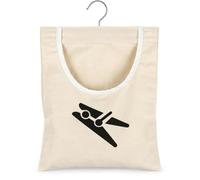Clothes Peg Bag, 32 x 28 cm, Peg Bag with 360° Hook | Cotton canvas, large U-shaped opening, hang on clothesline, door handle or hook