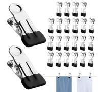 Clothes Pegs, 24Pcs Stainless Steel Clothes Pegs for Washing Strong Metal Clothes Pegs no Pinch Marks Non Slip Clothes Line Pegs Storm Pegs for Clothes Socks Towels Photos Food Seals