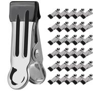Clothes Pegs Chip Clips Pack of 40,Strong Grip Metal Pegs Washing Line,Clothespins for Photo Laundry Sock, Bag Clips for Food Kitchen Stainless Steel with Rubber