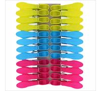 Clothes Pegs Plastic Pegs For Washing Line Jumbo Non Slip Laundry Clothespins Heavy Duty Non Rusting Great For Clothes Socks Towel Underwear Paper Photo Clips 28x16.5x4 Cm Assorted Color (Pack Of 24)