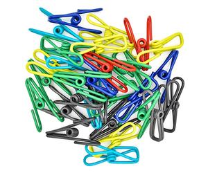 Clothes Pegs,Skyzone 30 Pcs Clothes Clips Laundry Pegs Colorful Metal Clothes Pegs for Washing Line Stainless Steel Clips for Clothes, Photo,Paper Files, Snacks Seal (Random Color)